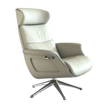 Clement Relaxsessel - Leder Savoy - Off White - separater Fußhocker