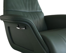 Clement Relaxsessel - Leder Savoy - Deep Green Forrest - separater Fußhocker