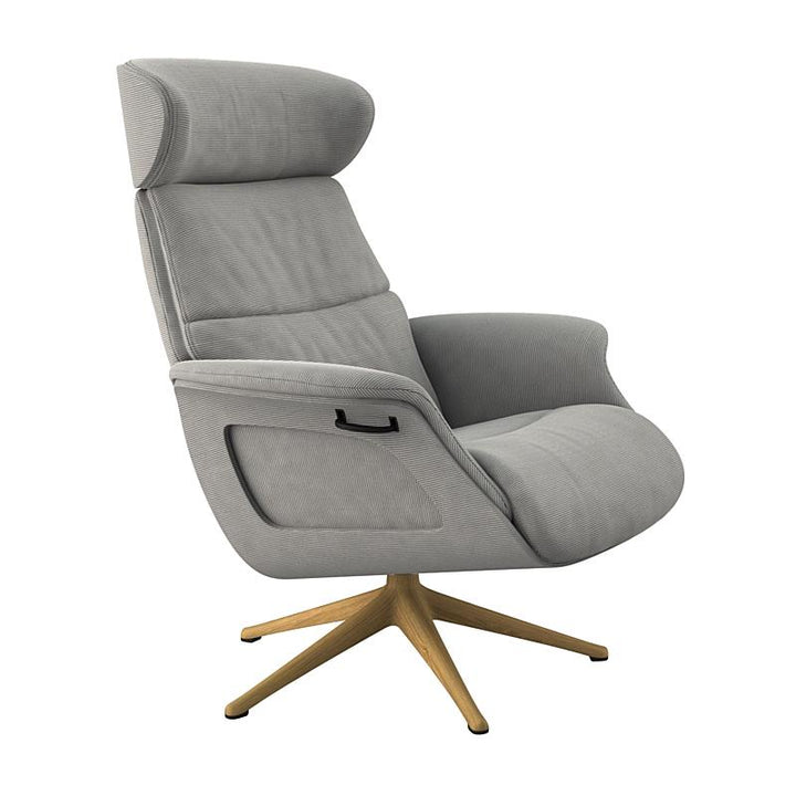 Clement Relaxsessel - Cord - Soft Grey - separater Fußhocker