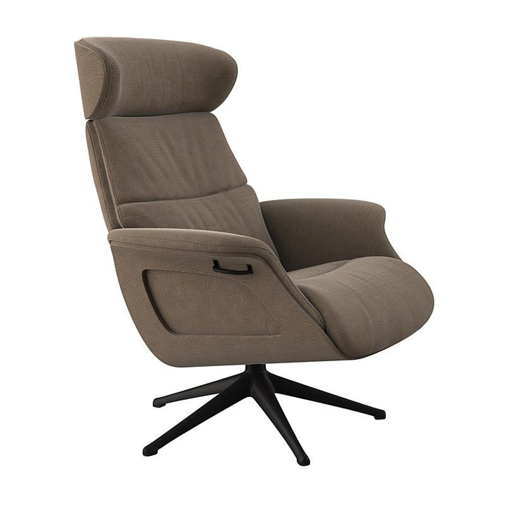 Clement Relaxsessel - Cord - Taupe Brown - separater Fußhocker
