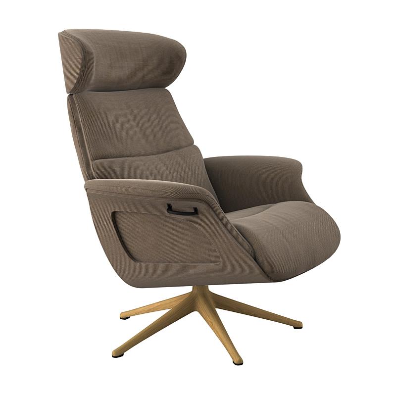 Clement Relaxsessel - Cord - Taupe Brown - separater Fußhocker