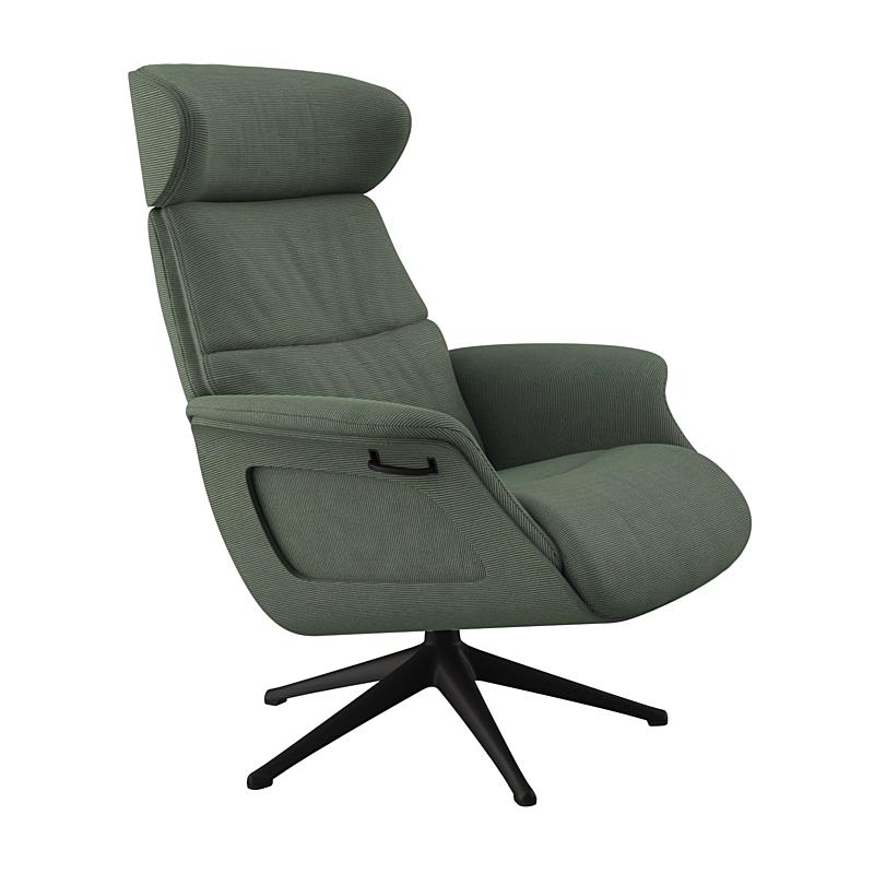 Clement Relaxsessel - Cord - Dusty Green - separater Fußhocker
