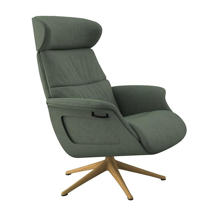 Clement Relaxsessel - Cord - Dusty Green - separater Fußhocker