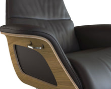 Clement Relaxsessel - Leder Savoy - Dark Brown Amaretto - separater Fußhocker - Eiche