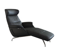 Clement Chaiselongue - Leder Omaha - Black