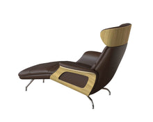 Clement Chaiselongue - Leder Omaha - Warm Brown - Eiche