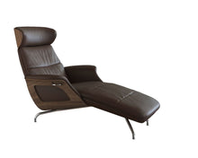 Clement Chaiselongue - Leder Omaha - Warm Brown - Wallnuss